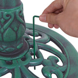 Bebedero/Comedero para pájaros de pedestal verde para jardín exterior