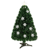 Árbol de Navidad Artificial Óptico LED con Copos de Nieve