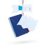 Passport with Airplane and Compass Resin Christmas Ornament