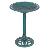 Bebedero/Comedero para pájaros de pedestal verde para jardín exterior
