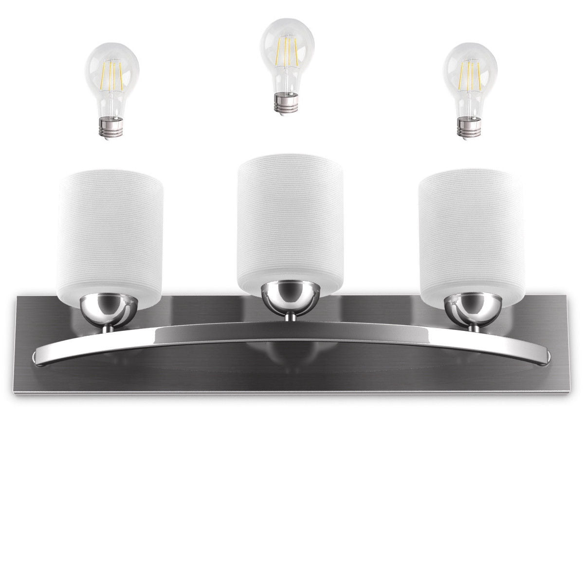 Aplique de pared de cristal para 3 bombillas