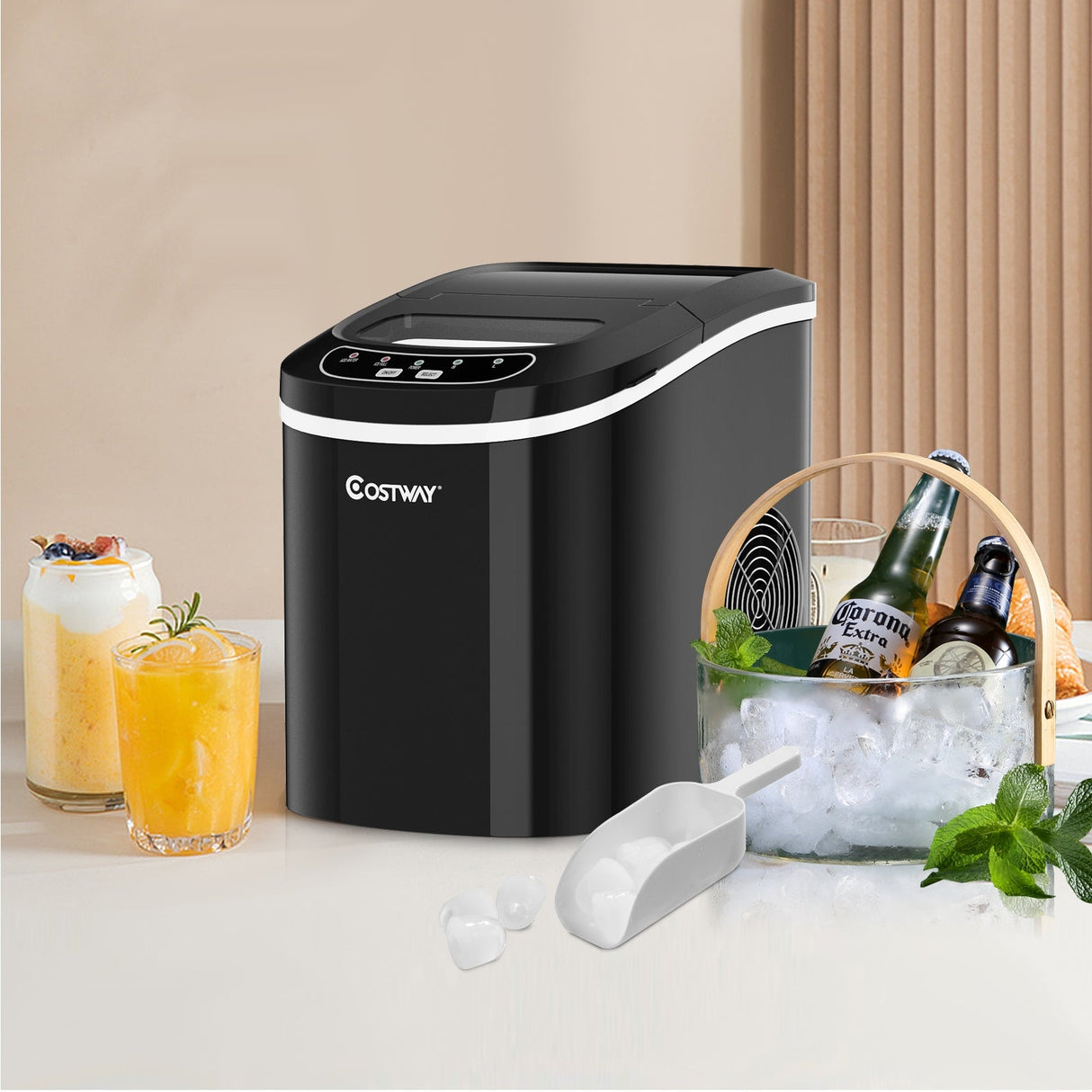 Mini máquina eléctrica portátil y compacta para hacer hielo