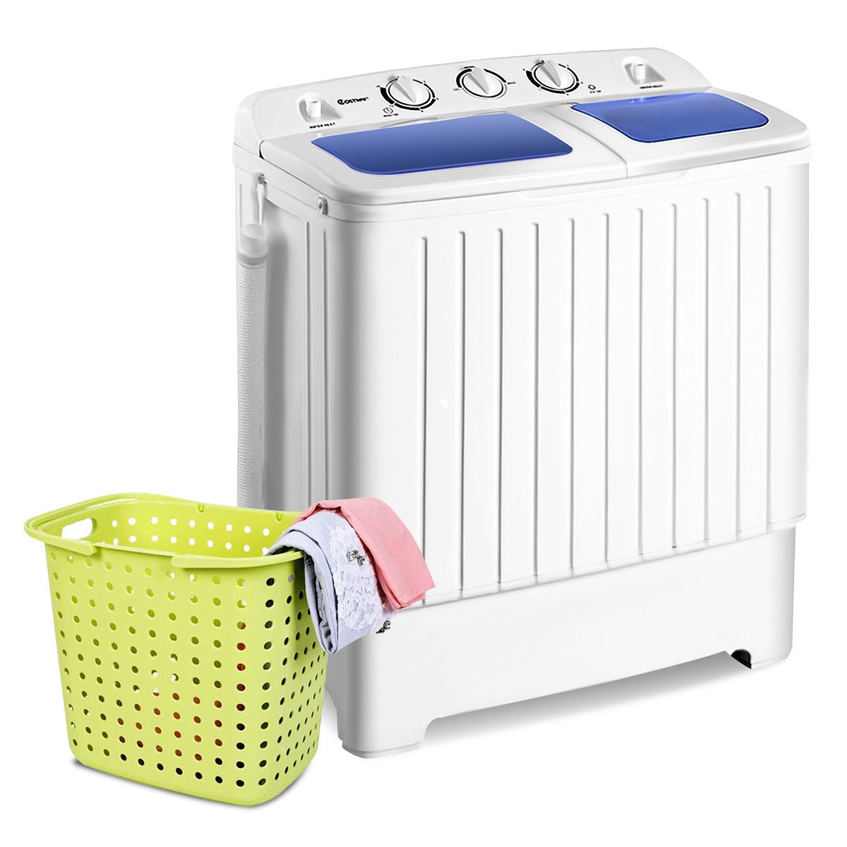 Lavadora compacta de doble tambor de 20 libras para uso doméstico