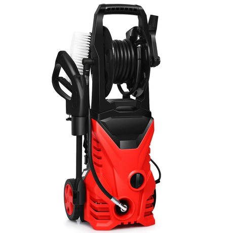 Limpiadora a presión eléctrica de 1800W y 2030PSI con carrete para manguera