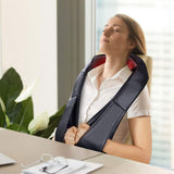Masajeador eléctrico de hombros, espalda y cuello con función de calor y correas