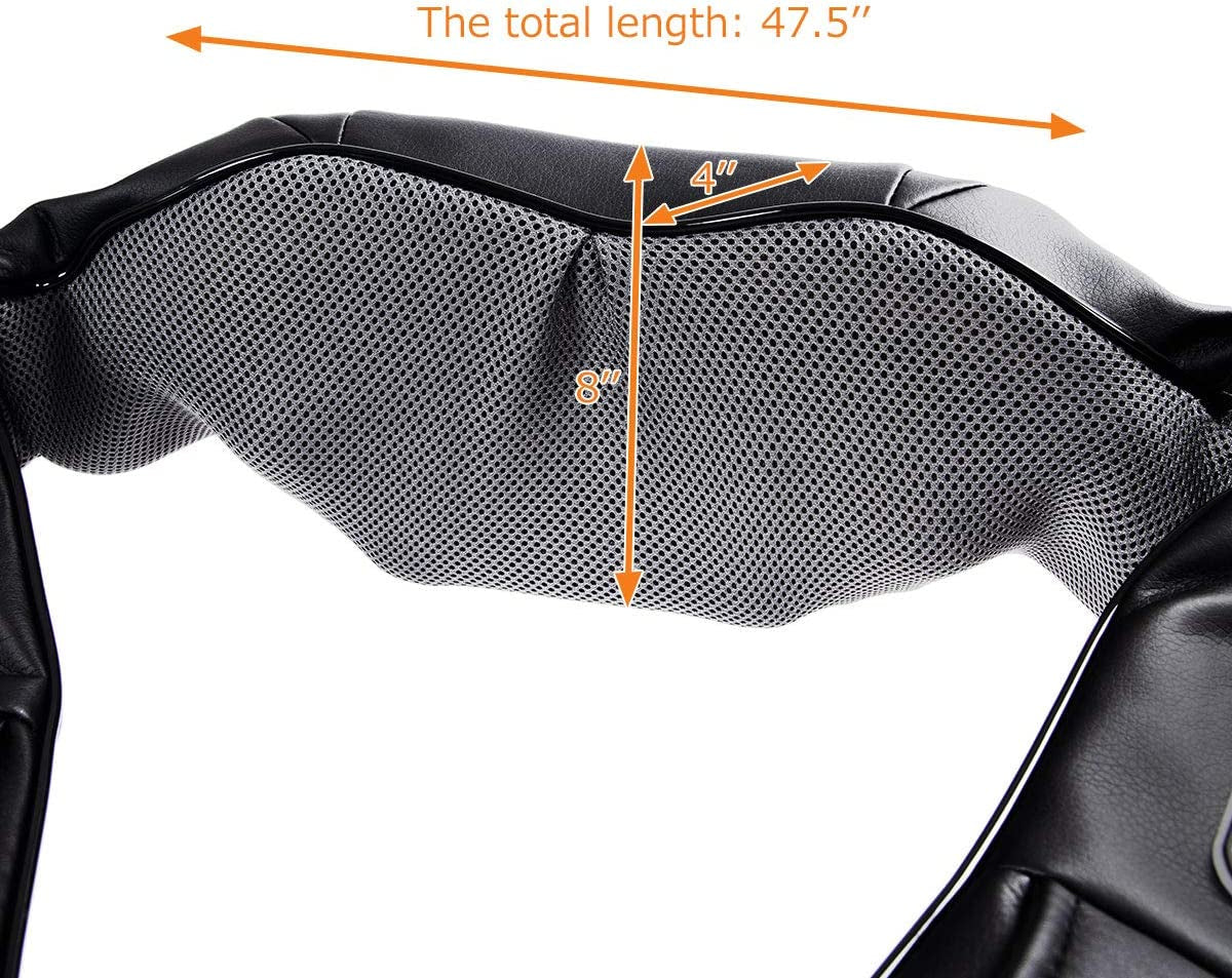 Masajeador eléctrico de hombros, espalda y cuello con función de calor y correas