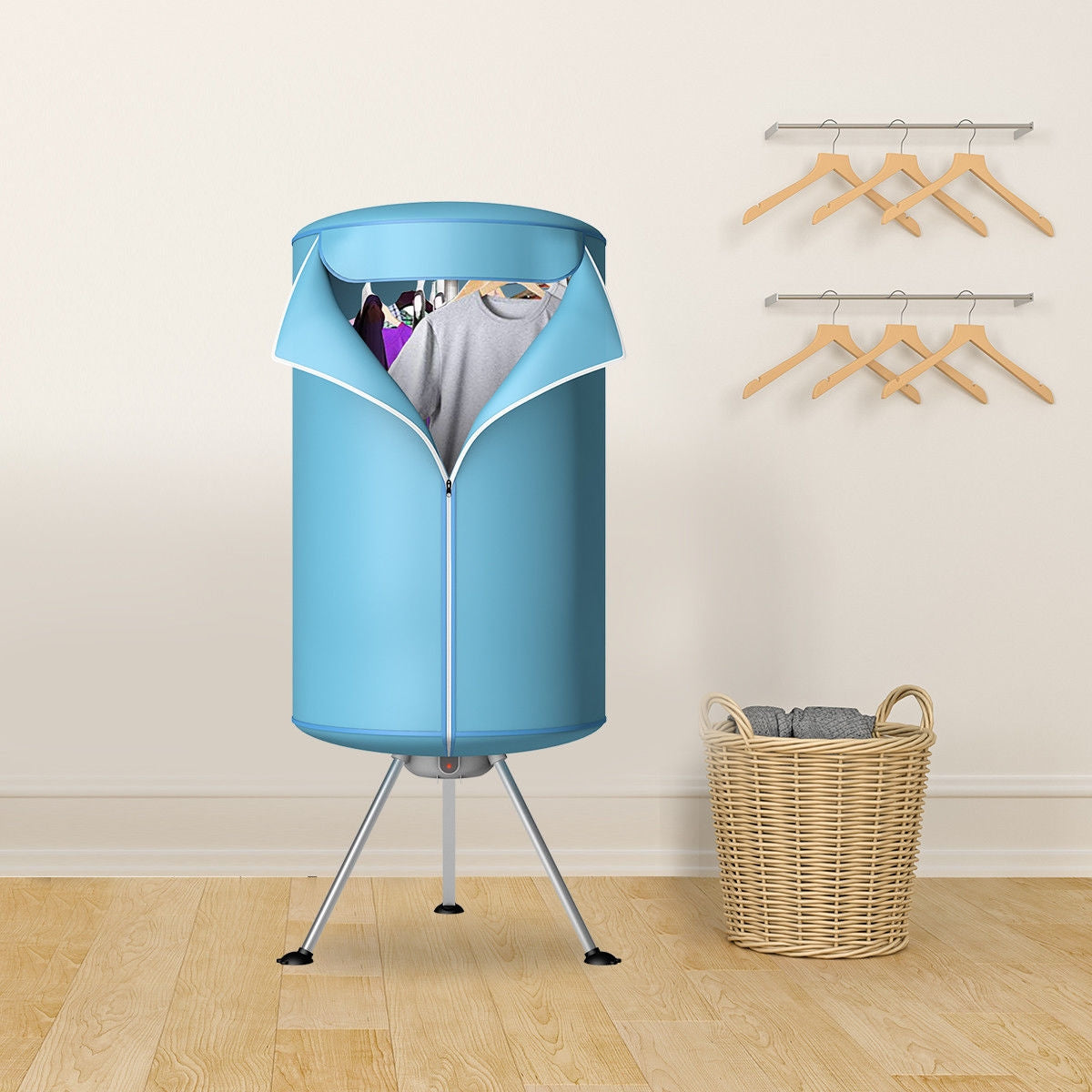 Secadora de ropa portátil sin ventilación, plegable con calefactor