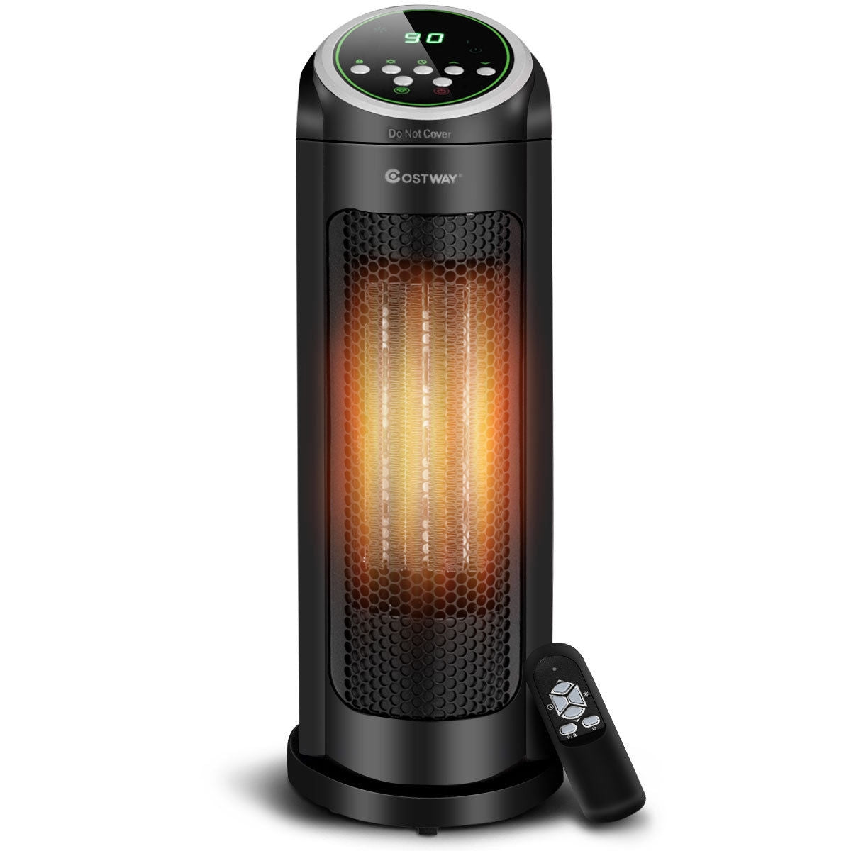 Calentador de espacio portátil PTC cerámico oscilante de 1500 W con LED