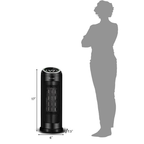 Calentador de espacio portátil PTC cerámico oscilante de 1500 W con LED