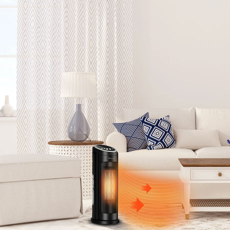 Calentador de espacio portátil PTC cerámico oscilante de 1500 W con LED
