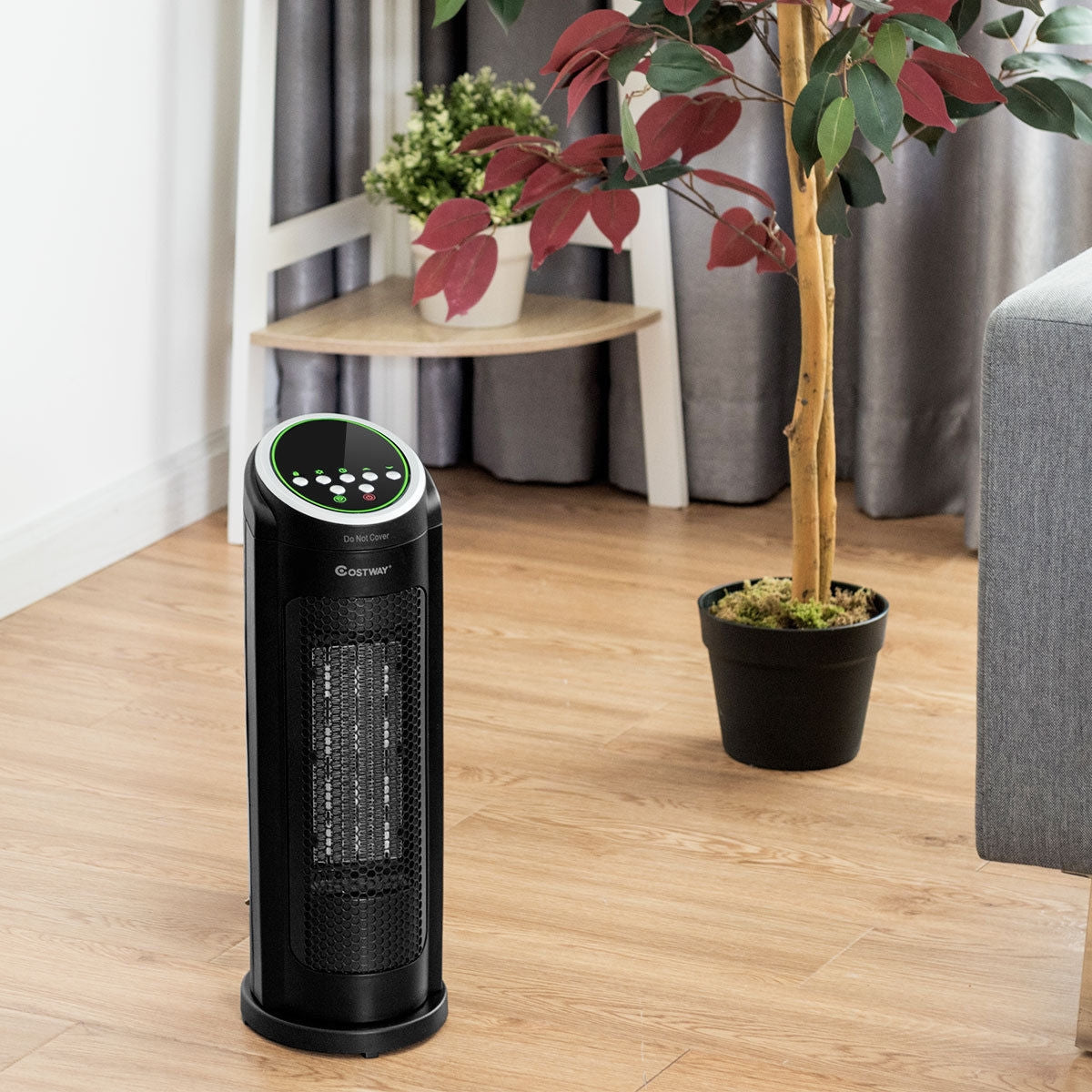 Calentador de espacio portátil PTC cerámico oscilante de 1500 W con LED