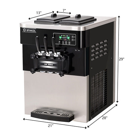 Máquina de helados comercial de acero inoxidable de 2200 W con 3 sabores