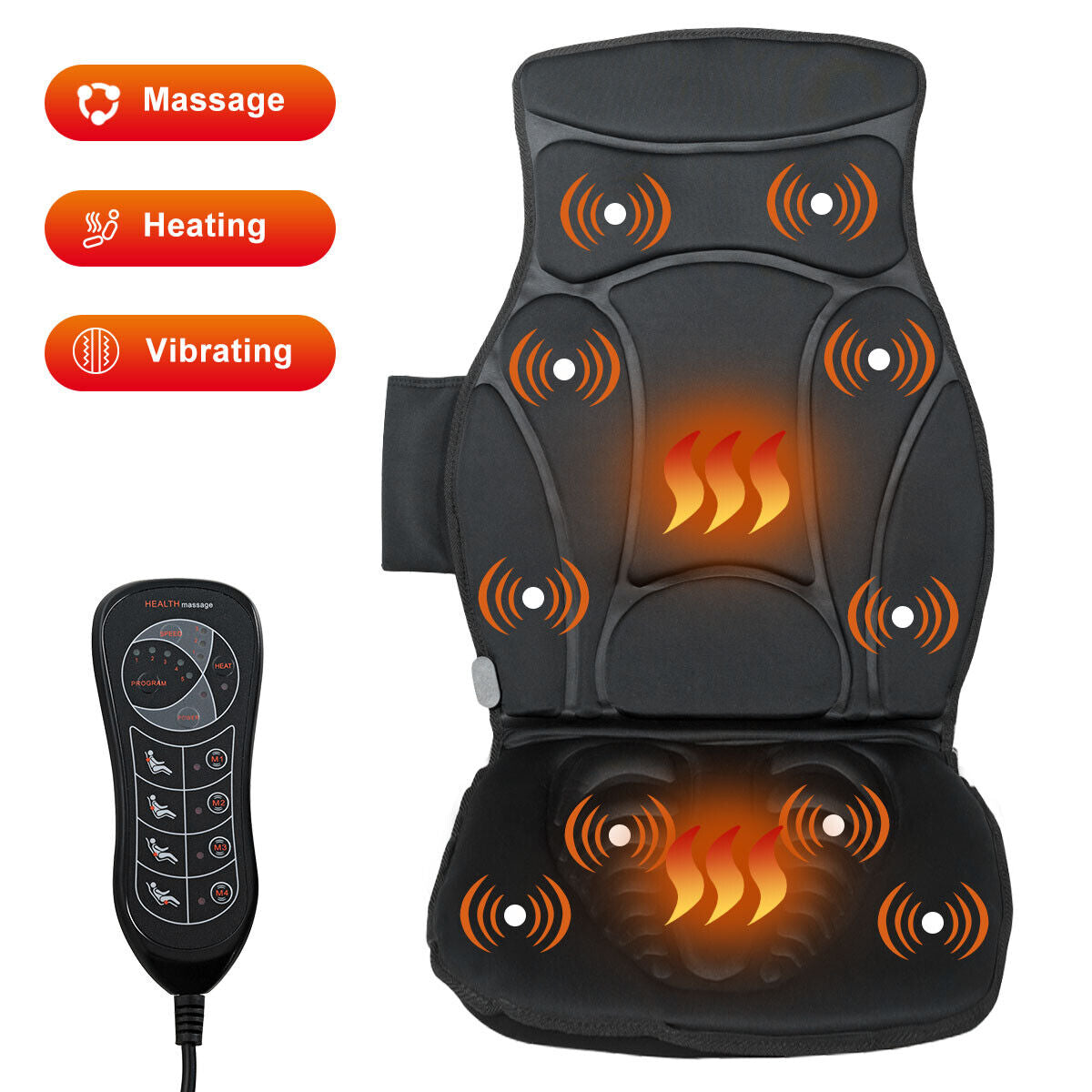 Colchoneta de Masaje Corporal Completo Plegable con 10 Motores de Vibración
