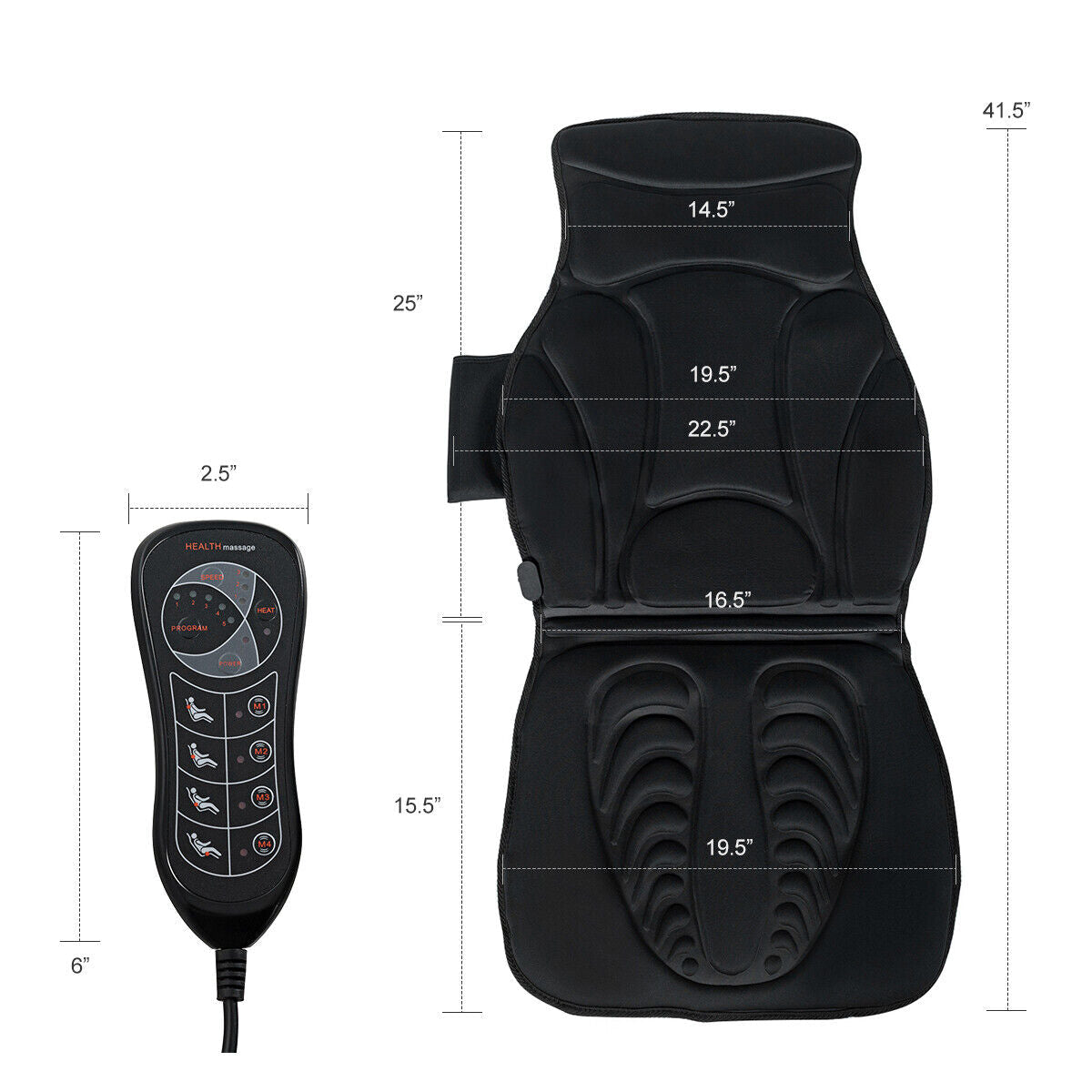 Colchoneta de Masaje Corporal Completo Plegable con 10 Motores de Vibración