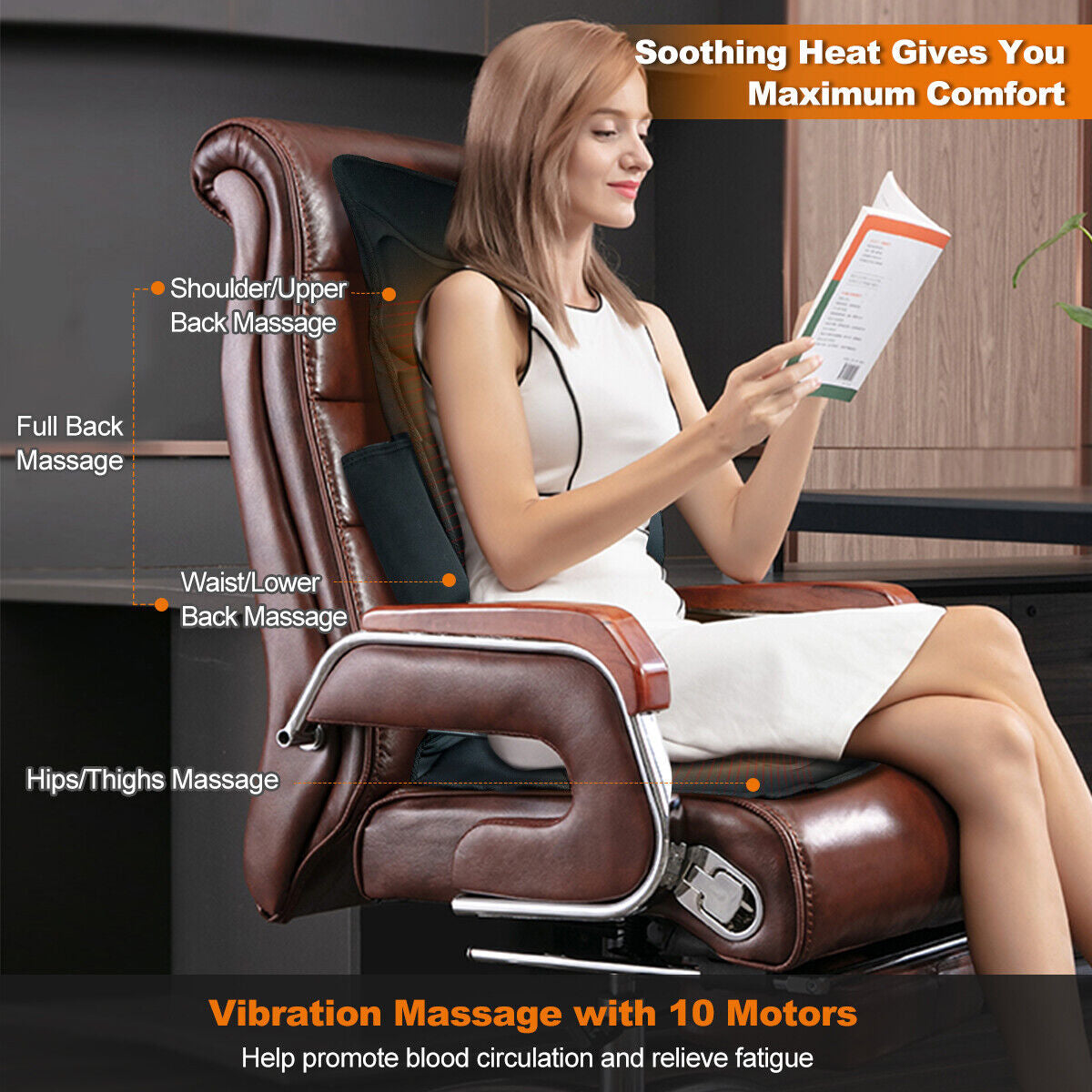 Colchoneta de Masaje Corporal Completo Plegable con 10 Motores de Vibración