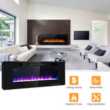 Chimenea eléctrica ultrafina de 60 pulgadas con 2 configuraciones de calor