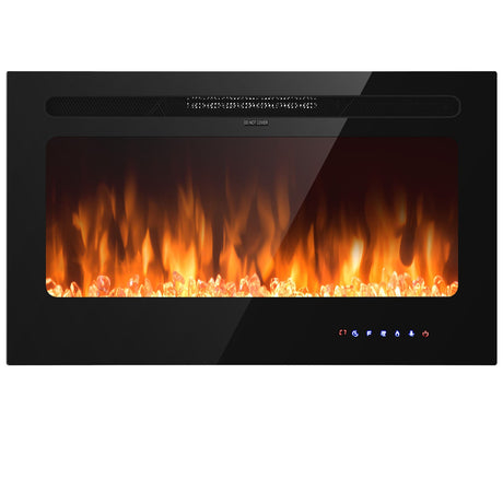 Chimenea eléctrica empotrable de 36 pulgadas para pared con temporizador