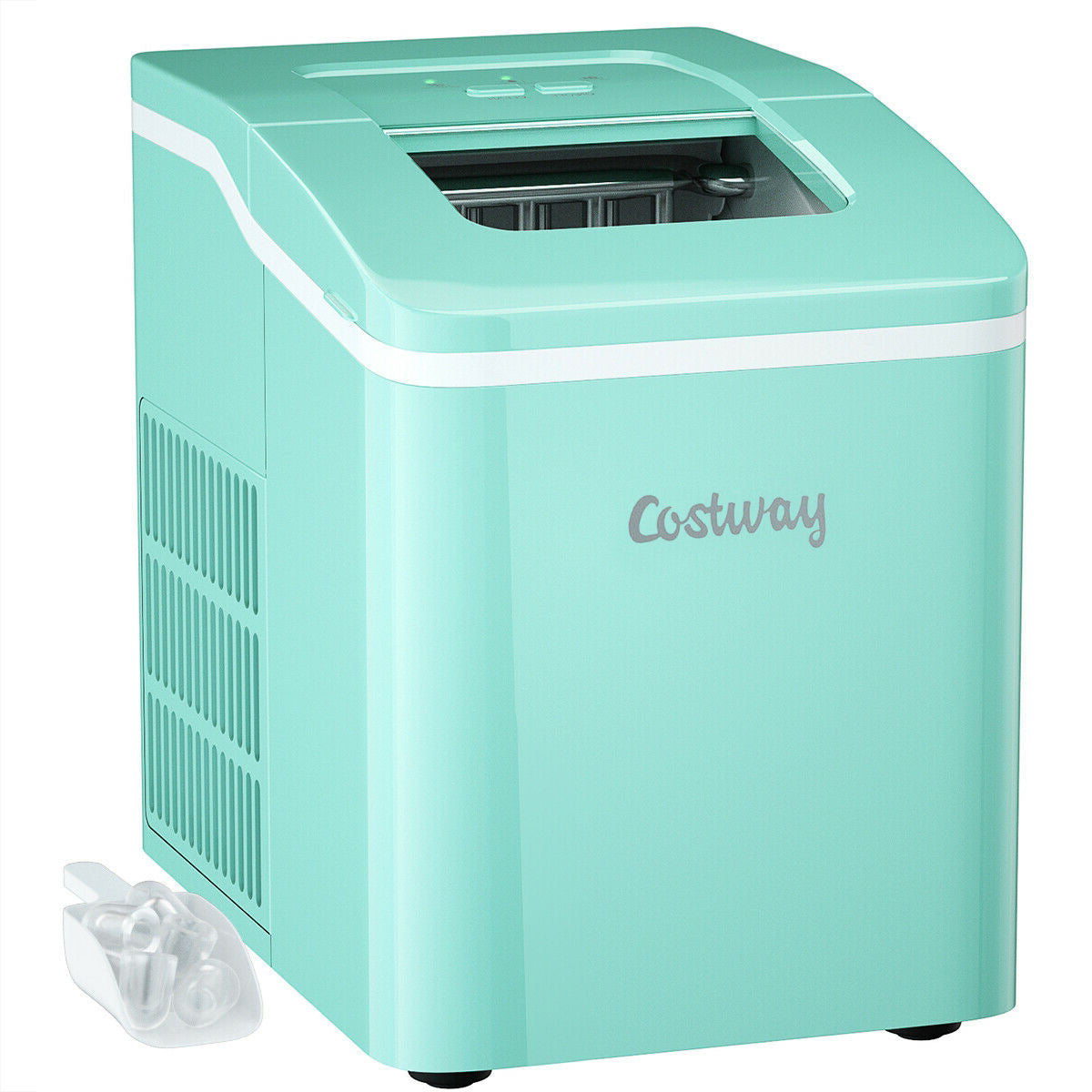 Máquina portátil para hacer hielo de encimera con cuchara - Verde