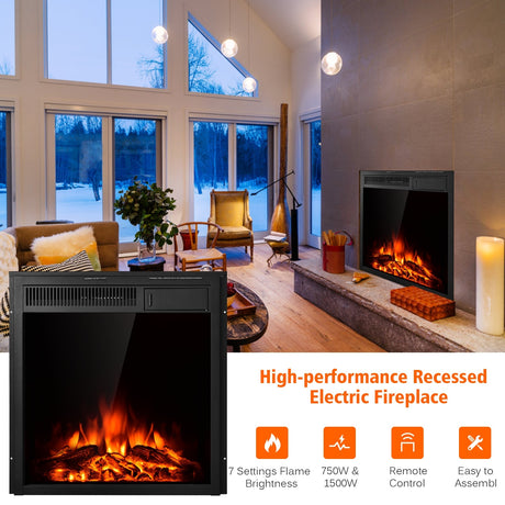 Chimenea eléctrica empotrable o de pie de 22.5 pulgadas