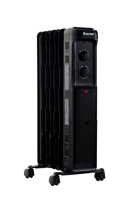 Calefactor portátil radiador de aceite de 1500W con termostato ajustable