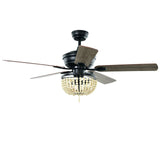 Ventilador de techo retro de 52 pulgadas con luz, aspas reversibles y control remoto