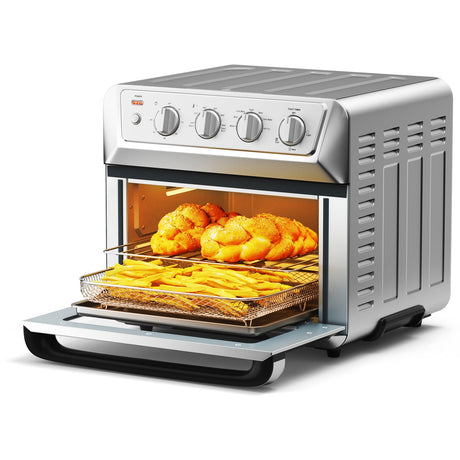 Horno tostador de convección de encimera con freidora de aire de 21,5 cuartos y 1800 W con recetario