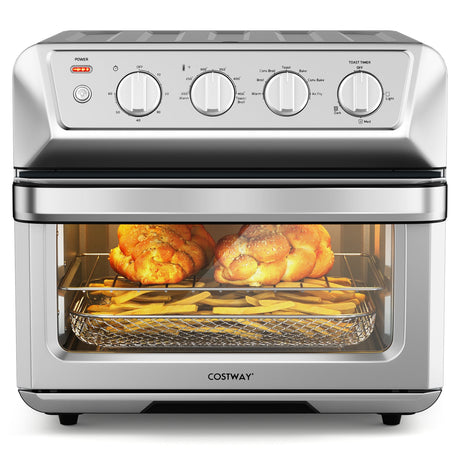Horno tostador de convección de encimera con freidora de aire de 21,5 cuartos y 1800 W con recetario