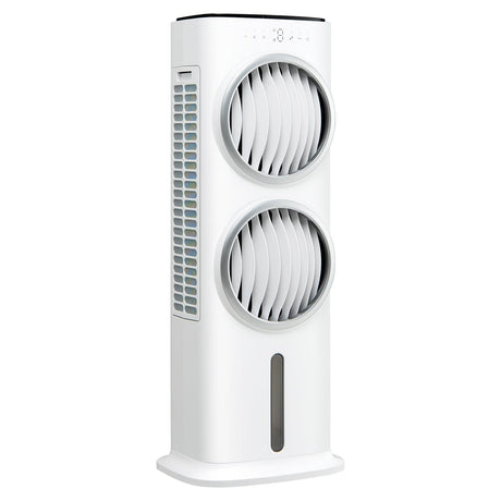 Enfriador de Aire Evaporativo 3 en 1 con Temporizador de 9H y Control Remoto - Blanco