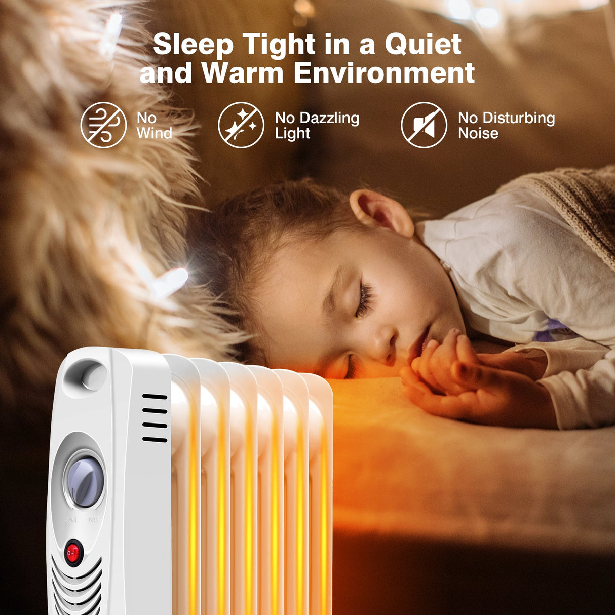 Calefactor Eléctrico Portátil Mini Radiador de Aceite de 700 W