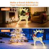 Reno Iluminado de Pie con Estacas para Decoración Navideña