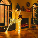 Reno Iluminado de Pie con Estacas para Decoración Navideña