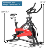Bicicleta Estática Magnética con Volante de Inercia de 35 libras para Casa y Gimnasio - Negra y Roja