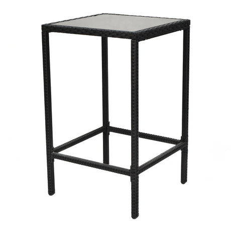 Juego de 3 piezas de mesa de comedor y taburetes de bar de ratán para exteriores