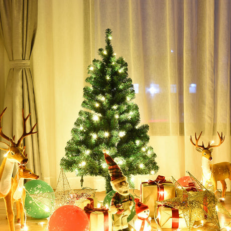 Árbol de Navidad Artificial de Sobremesa de 4 Pies con Luces LED