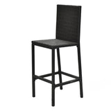 Juego de 3 piezas de mesa de comedor y taburetes de bar de ratán para exteriores