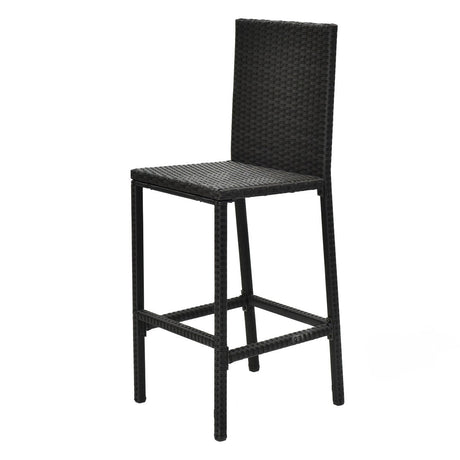 Juego de 3 piezas de mesa de comedor y taburetes de bar de ratán para exteriores