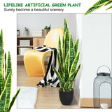 Planta artificial de serpiente sintética para decoración de interiores y exteriores de 35,5 pulgadas