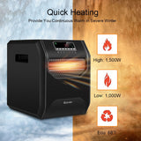 Calentador eléctrico portátil con control remoto, LED y temporizador de 12 horas