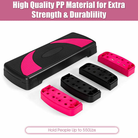 Step Aeróbico Ajustable de 31 Pulgadas con Almohadillas Antideslizantes