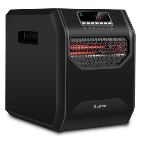 Calentador eléctrico portátil con control remoto, LED y temporizador de 12 horas