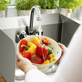 Fregadero de Pared de Acero Inoxidable para Lavado de Manos con Grifo y Protección Lateral