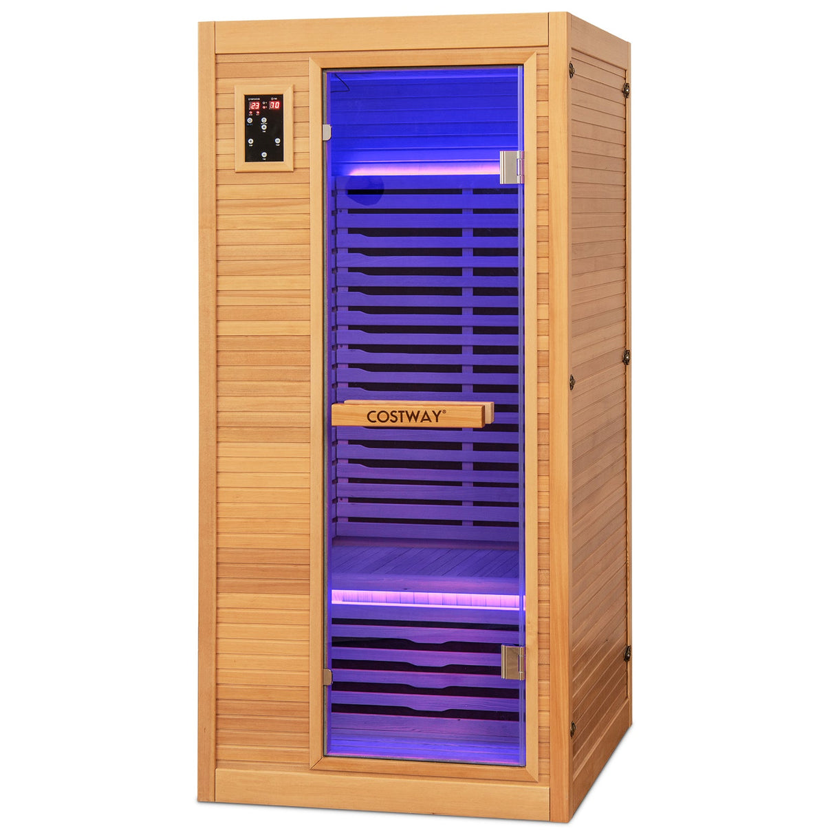 Sala de Sauna de Madera de Infrarrojo Lejano con Altavoces Bluetooth y Ionizador de Oxígeno para 1-2 personas
