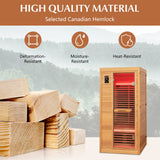 Sala de Sauna de Madera de Infrarrojo Lejano con Altavoces Bluetooth y Ionizador de Oxígeno para 1-2 personas