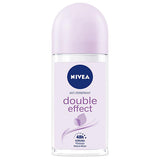 Nivea Double Effect Women's Deodorant Roll-On - 48-Hour Anti-Perspirant Protection, Alcohol-Free, Natural Avocado Extracts