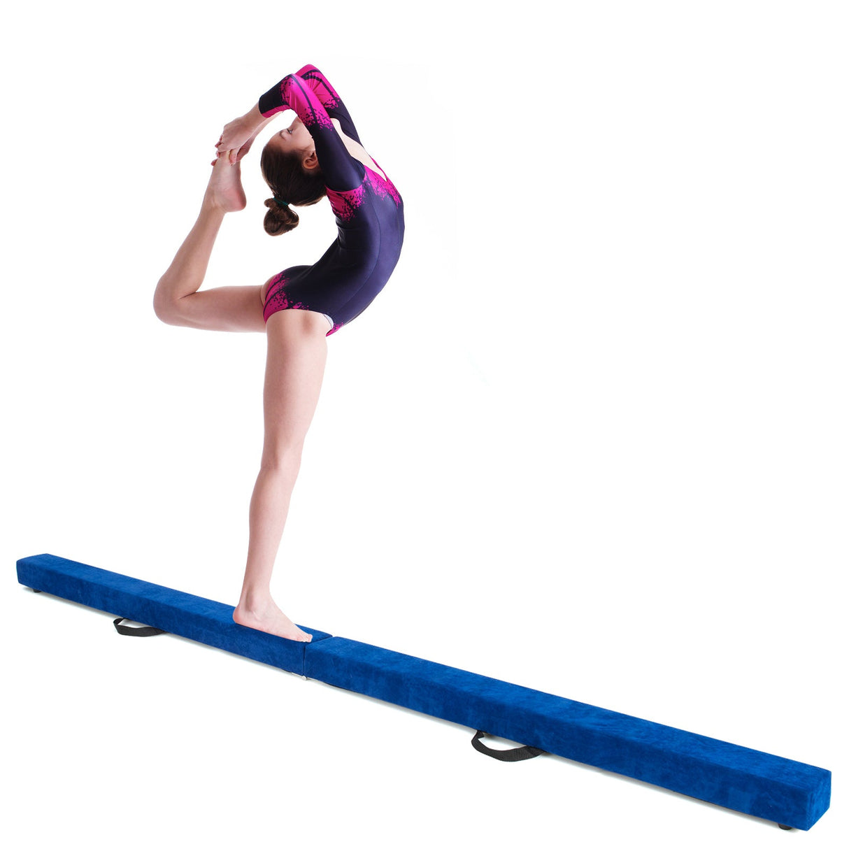 Barra de equilibrio portátil plegable de 7 pies con asas para gimnastas