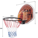 Tablero de baloncesto montado en la pared con aro y 2 redes
