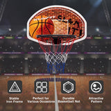 Tablero de baloncesto montado en la pared con aro y 2 redes