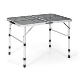 Mesa de aluminio para parrilla con superficie de rejilla de hierro - Plateada