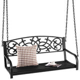 Columpio colgante de metal para exteriores de 2 personas con cadenas resistentes