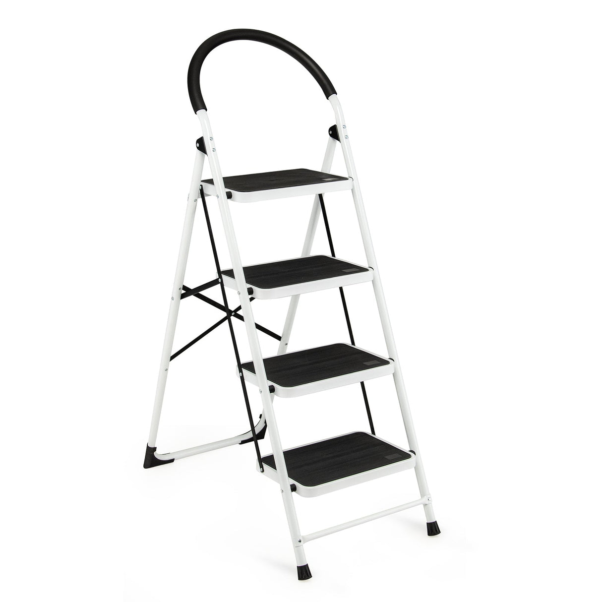 Escalera Plegable de 4 Peldaños con Plataforma Antideslizante y Capacidad de 150 kg